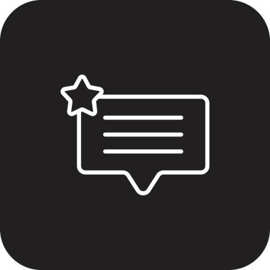 Siyah doldurulmuş satır biçimli Geri bildirim simgesini gözden geçir. Hizmet, derecelendirme, yıldız, tatmin, rapor, araştırma, deneyim. Vektör illüstrasyonu