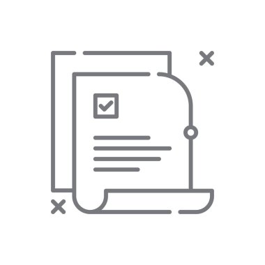 Siyah özet biçimli Anket Geri besleme simgesi. Kontrol, kontrol listesi, rapor, müşteri, görüş, form, belge. Vektör illüstrasyonu