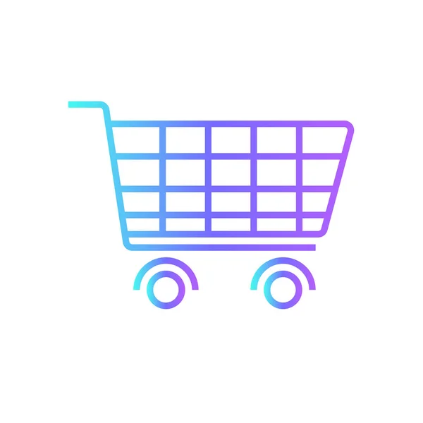 Trolley Marketing Ikon Kék Duoton Stílusban Üzlet Kiskereskedelem Kosár Eladás — Stock Vector