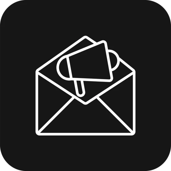 Icône Email Marketing Avec Ligne Noire Remplie Style Web Message — Image vectorielle