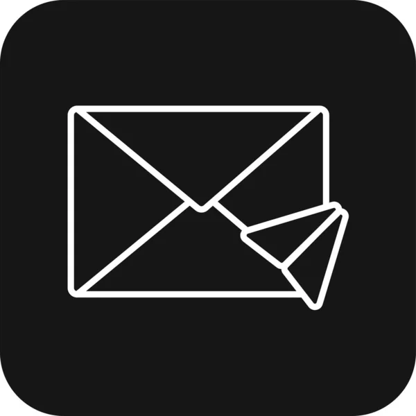 Newsletter Icône Marketing Avec Ligne Noire Remplie Style Message Courrier — Image vectorielle