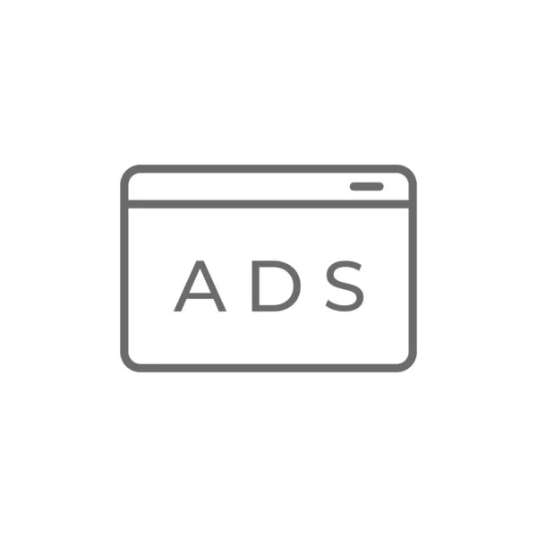 Ikona Marketing Reklama Černým Stylem Osnovy Média Internet Web Strategie — Stockový vektor