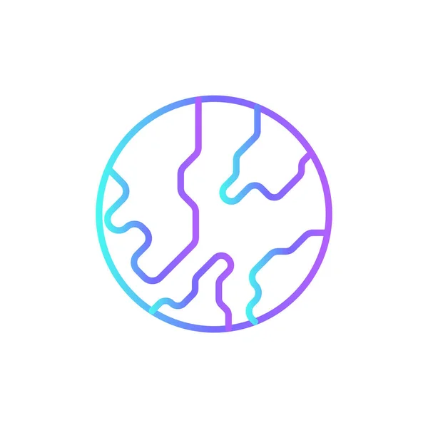 Global Marketing Icon Blue Duotone Style Internet Globe Earth Map — Stock Vector