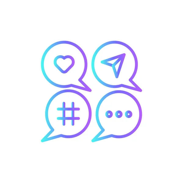 Sociální Média Marketing Ikona Modrým Duotone Stylu Síť Komunikace Mobil — Stockový vektor