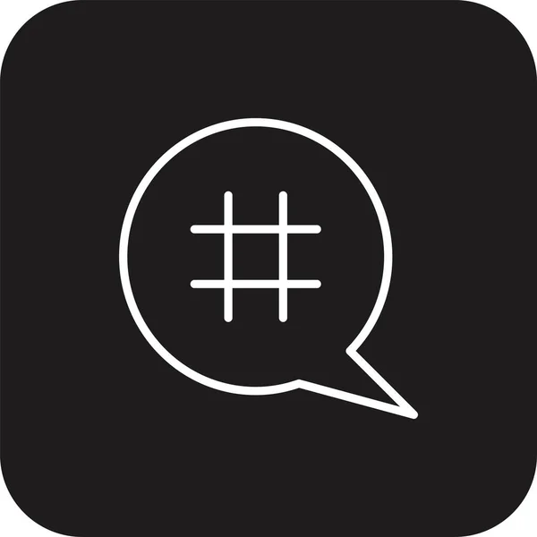 Ikona Marketingu Hashtag Černým Vyplněným Stylem Čáry Media Social Network — Stockový vektor