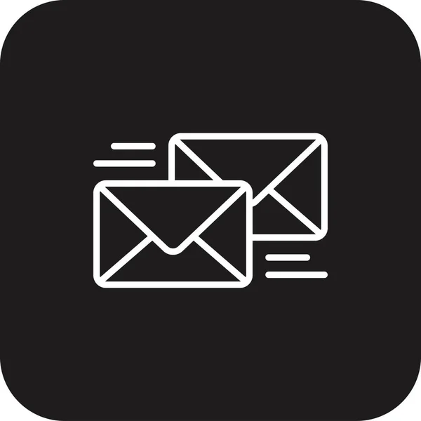 Email Marketing Icon Black Filled Line Style Web Message Mail — Stock Vector