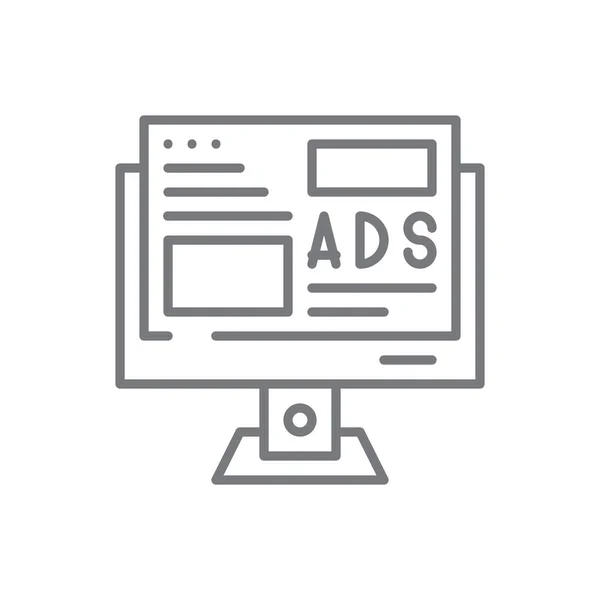 Campaign Marketing Ikon Med Svart Kontur Stil Internet Media Marknadsföring — Stock vektor