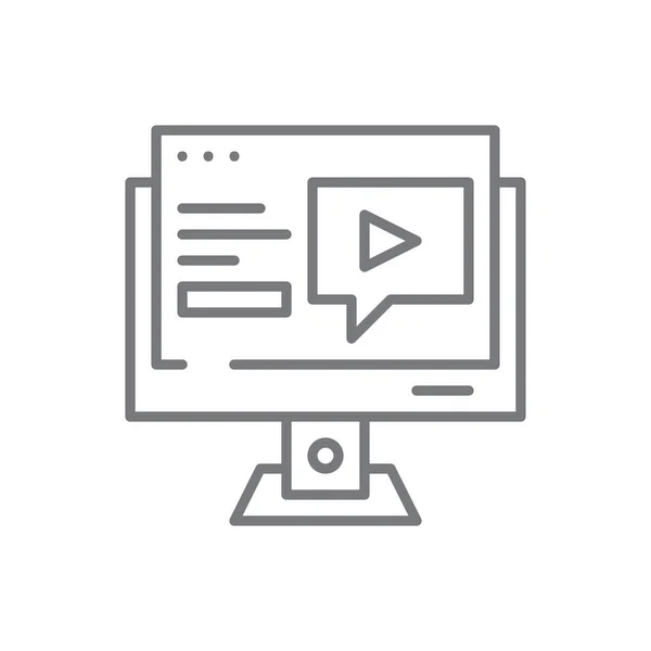 Εικονίδιο Μάρκετινγκ Βίντεο Μαύρο Περίγραμμα Στυλ Μμε Απευθείας Σύνδεση Διαφήμιση — Διανυσματικό Αρχείο