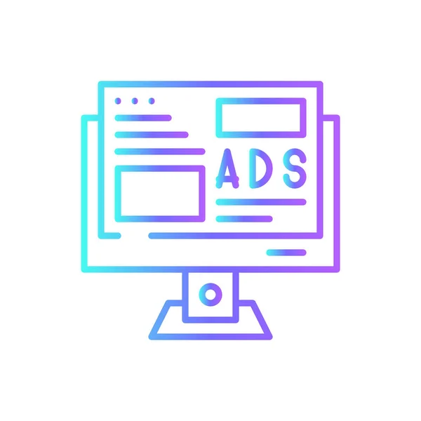 Icono Marketing Campaña Publicitaria Con Estilo Duotono Azul Internet Medios — Vector de stock