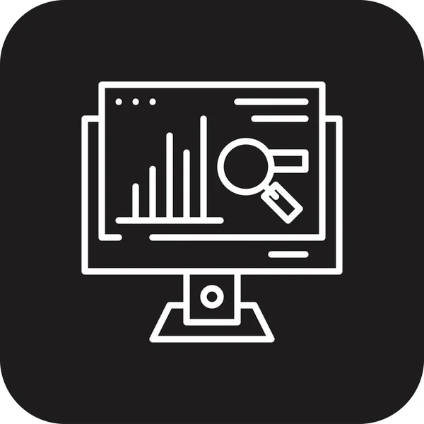 Web Analytics Marketing Εικονίδιο Μαύρο Γεμάτο Στυλ Γραμμή Διάγραμμα Δεδομένα — Διανυσματικό Αρχείο