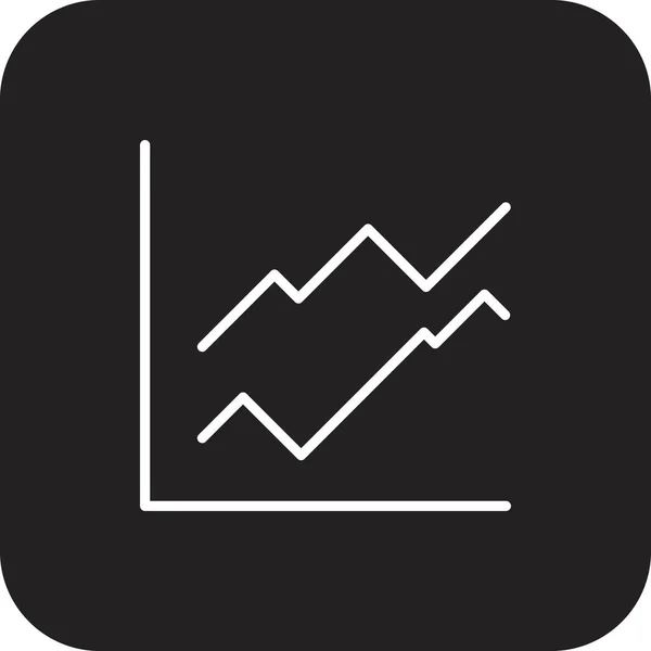 グラフ黒塗りつぶしラインスタイルのデータ分析アイコン グラフ データ グラフ レポート ベクターイラスト — ストックベクタ