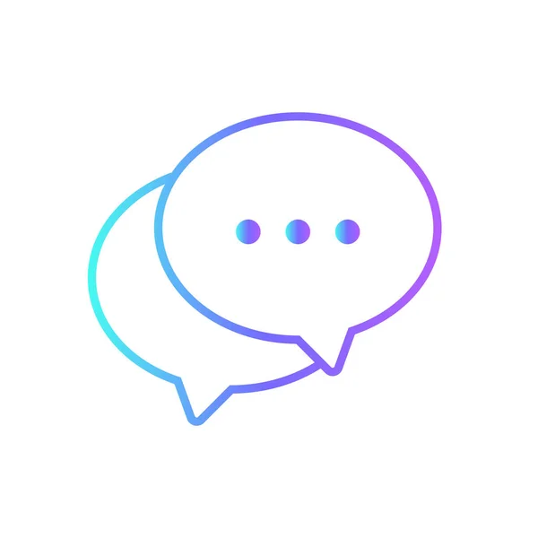 コメント青いデュオトーンスタイルのフィードバックアイコン メッセージ 社会的 インターネット チャット メディア アプリ バブル ベクターイラスト — ストックベクタ