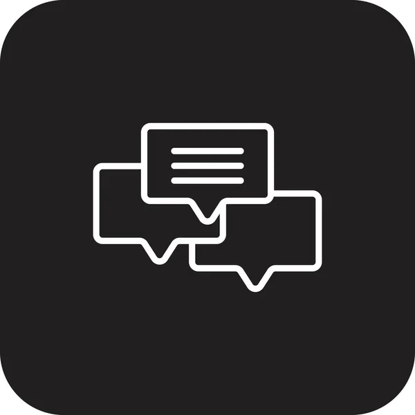 Chat Icône Rétroaction Avec Style Ligne Rempli Noir Communication Message — Image vectorielle