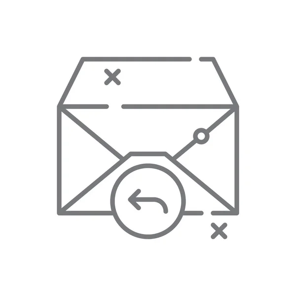 Email Replay Ikona Sprzężenia Zwrotnego Czarnym Obrysem Stylu Wiadomość Post — Wektor stockowy