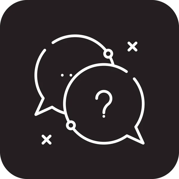 Antwortfeedback Symbol Mit Schwarzem Zeilenstil Informationen Hilfe Fragen Chat Unterstützung — Stockvektor