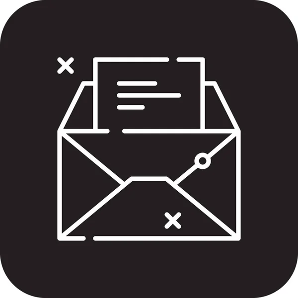 Ícone Feedback Mail Com Estilo Linha Cheia Preto Contato Mensagem — Vetor de Stock