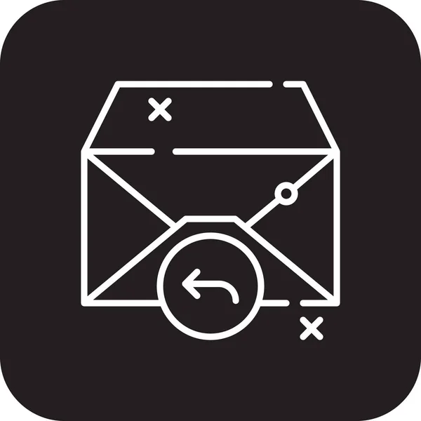Ikona Zpětné Vazby Mailem Černým Stylem Vyplněné Čáry Zpráva Pošta — Stockový vektor