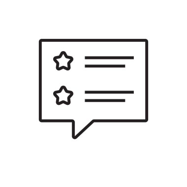 Siyah hatlı E-Commers simgesini gözden geçir. Müşteri, derecelendirme, rapor, anket, deneyim, görüş, değerlendirme. Vektör illüstrasyonu