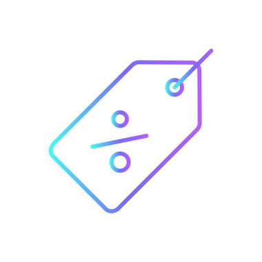 Mavi duoton stili E-Commers simgesi indirimi. Fiyat, satış, alım, yüzde, terfi, yüzde, teklif. Vektör illüstrasyonu