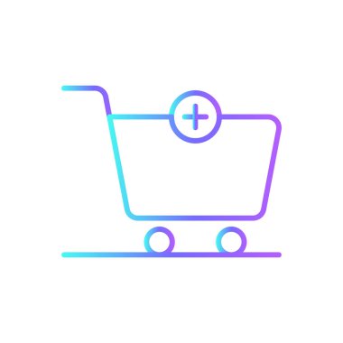E- Commers simgesine mavi duoton stili ekleyin. Ticaret, internet, alışveriş, alışveriş, alışveriş, çıkış, tramvay. Vektör illüstrasyonu