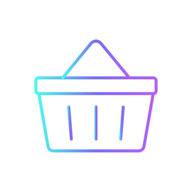 Alışveriş Arabası E-Commers 'ın mavi duoton stili ikonu. satış, perakende, piyasa, alım satım, tramvay, e-ticaret, ekleme. Vektör illüstrasyonu