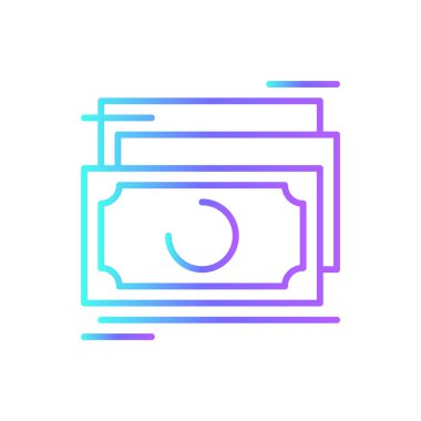 Money E-Commers 'ın mavi duoton tarzı bir ikonu. Ödeme, finans, dolar, yatırım, tasarruf, ödeme, finans. Vektör illüstrasyonu