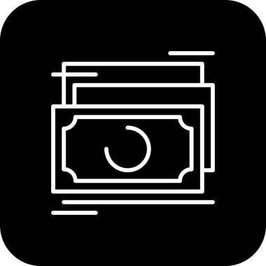 Para E-Commers simgesi, siyah çizgili. Ödeme, finans, dolar, yatırım, tasarruf, ödeme, finans. Vektör illüstrasyonu