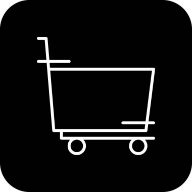 Alışveriş Arabası E-Commers simgesi, siyah doldurulmuş çizgi tarzı. satış, perakende, piyasa, alım satım, tramvay, e-ticaret, ekleme. Vektör illüstrasyonu