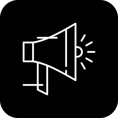 Siyah çizgili E-Commers ikonu. Pazarlama, internet, medya, piyasa, ticaret, reklam, megafon. Vektör illüstrasyonu