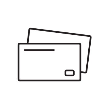 Kredi İşletmeleri ve ofis simgesi, siyah ana hatlı. Finans, banka, ödeme, dolar, kart, ödeme, yatırım. Vektör illüstrasyonu