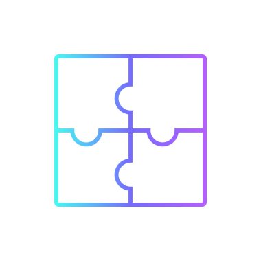 Mavi duoton tarzı yaratıcı iş ve ofis ikonu. Fikir, yenilik, konsept, proje, çizim, yönetim, medya. Vektör illüstrasyonu