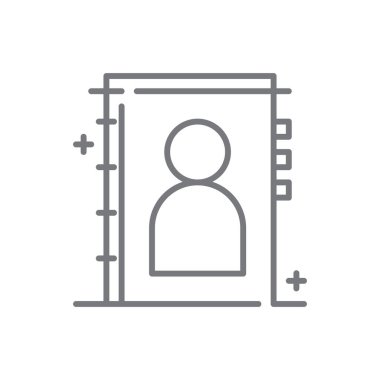 Adres Defter İşletmeleri ve ofis simgesi. ağ, kağıt, e-posta, hatırlatma, bilgi, sayfa. Vektör illüstrasyonu