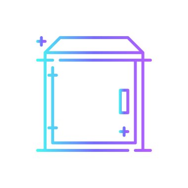 Güvenli İş ve ofis ikonu mavi duoton tarzında. Koruma, koruma, güvenlik, güvenlik, güvenlik, mahremiyet, savunma. Vektör illüstrasyonu