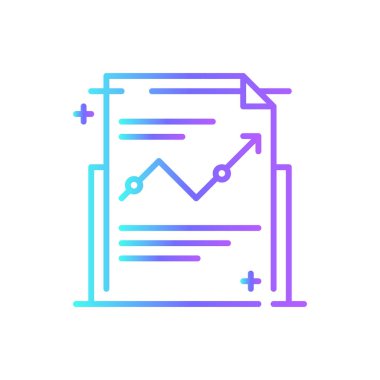 Mavi duoton tarzında iş ve ofis simgesi bildirin. belge, veri, grafik, sayfa, konsept, muhasebe, plan. Vektör illüstrasyonu
