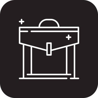 Evrak çantası, iş ve ofis simgesi, siyah doldurulmuş çizgi tarzı. çanta, finans, iş, dava, bavul, iş, kariyer. Vektör illüstrasyonu