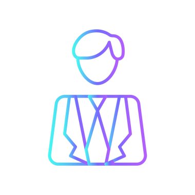 İşadamı İşadamı ve ofis ikonu mavi duoton tarzında. İnsanlar, menajer, insan, insan, toplantı, iş, lider. Vektör illüstrasyonu