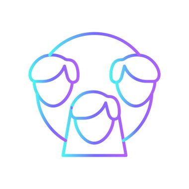 People Business and office ikonu mavi duotone tarzında. Takım, takım çalışması, grup, ortaklık, iletişim, organizasyon, üye. Vektör illüstrasyonu