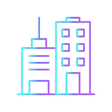 Ofis işleri ve ofis ikonu mavi duoton tarzında. Yönetim, ev, tasarım, iş, ev, organizasyon, ortaklık. Vektör illüstrasyonu