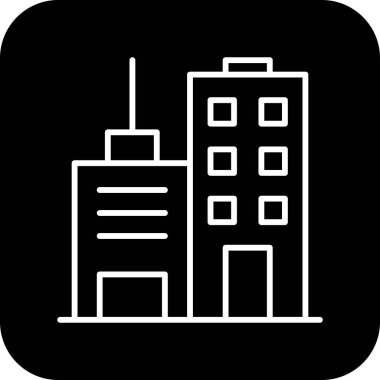 Ofis işleri ve ofis simgesi siyah çizgili. Yönetim, ev, tasarım, iş, ev, organizasyon, ortaklık. Vektör illüstrasyonu