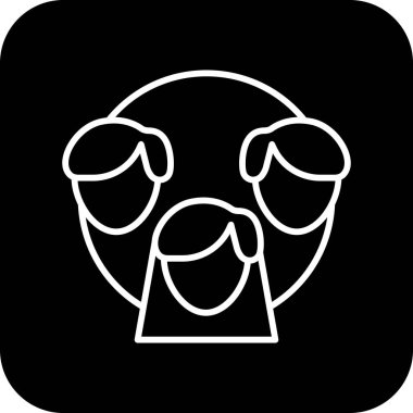 İş dünyası ve ofis simgesi, siyah çizgili. Takım, takım çalışması, grup, ortaklık, iletişim, organizasyon, üye. Vektör illüstrasyonu