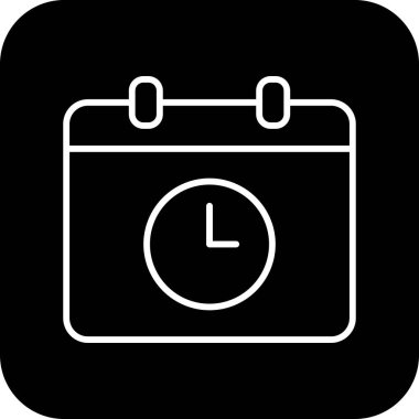 Son teslim tarihi İş ve ofis simgesi, siyah doldurulmuş çizgi tarzı. Saat, saat, saat, saat, saat, tarih, gün. Vektör illüstrasyonu