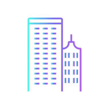 Ofis işleri ve ofis ikonu mavi duoton tarzında. Yönetim, ev, tasarım, iş, ev, organizasyon, ortaklık. Vektör illüstrasyonu