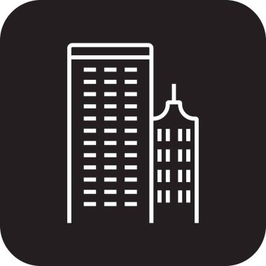 Ofis işleri ve ofis simgesi siyah çizgili. Yönetim, ev, tasarım, iş, ev, organizasyon, ortaklık. Vektör illüstrasyonu