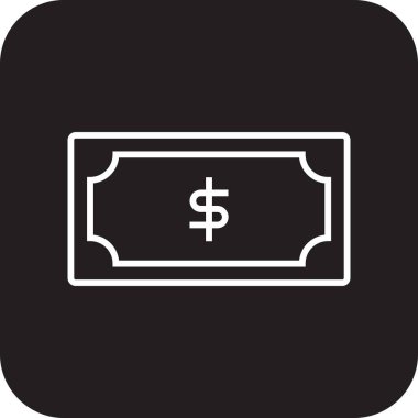 Kredi işi ve ofis simgesi, siyah çizgili. Finans, banka, ödeme, dolar, kart, ödeme, yatırım. Vektör illüstrasyonu