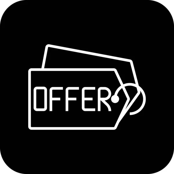 Offer Commers Icon Black Filled Line Style Discount Sale Tag — Stock Vector
