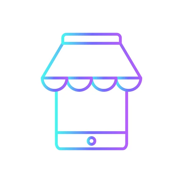 Κινητό Κατάστημα Commers Εικονίδιο Μπλε Duotone Στυλ Web Shop Cart — Διανυσματικό Αρχείο