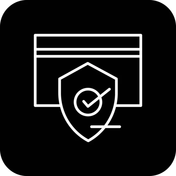 Secure Commers Icon Black Filled Line Style Protection Security Safety — Stock Vector