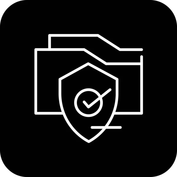 Protected Commers Icon Black Filled Line Style Protection Shield Safety — Stock Vector