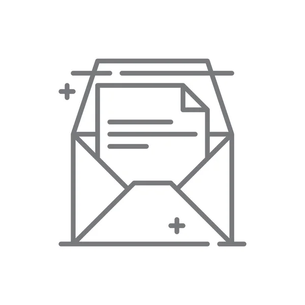 Mensagem Mail Ícone Negócios Escritório Com Estilo Contorno Preto Comunicação — Vetor de Stock
