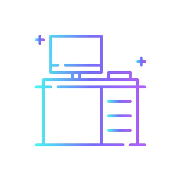 Office Desk Business Kancelářská Ikona Modrým Duotonem Práce Pracovní Stůl — Stockový vektor